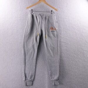 Palm Angels Men's Medium Grey‎ Logo Bear Sweatpants Elastic Waist Joggers Y2K